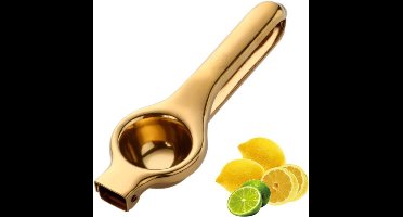 Citroenpers - Citruspers - Limoenpers - citroenpers handmatig - citroenknijper - citrusknijper - sinaasappelpers - fruitpers - sinaasappelpers handmatig - RVS - Goudkleurig