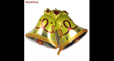 ballon kerst klokken goud, 98x63cm kindercrea