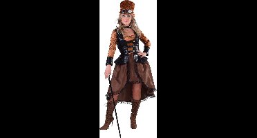 Magic Design Jurk Steampunk Charlie Dames Polyester Bruin Maat M