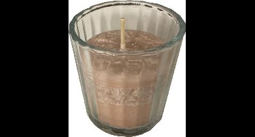 Kaars glazen pot -zandkleur- 6 cm