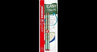 STABILO EASYgraph - Ergonomische Grafietpotlood - Rechtshandig - HB Hardheid - Pastel Groen - 2 Stuks