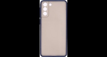 Shop4 - Samsung Galaxy S21 Plus Hoesje - Harde Back Case Transparant Donker Blauw