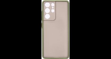 Shop4 - Samsung Galaxy S21 Ultra Hoesje - Harde Back Case Transparant Groen