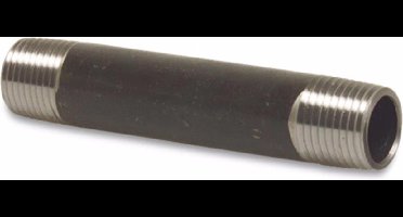 Profec Nr. 23 Pijpnippel staal zwart 1 1/4" buitendraad 100 mm