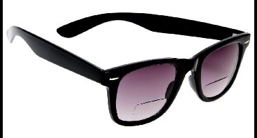 HAGA Eyewear Zonneleesbril Lix Wayfarer - Zwart Glanzend - Unisex - Leessterkte +1.00 - 100% UV-A en UV-B Bescherming - Inclusief Microvezel Pouch