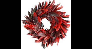 Veren Krans rood - Decoratieve krans - Lente krans - DIAMETER 15CM