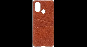 Shop4 - OnePlus Nord N10 5G Hoesje - Harde Back Case Cabello met Pasjeshouder Bruin