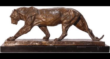 Beeld - Panter - Brons Sculptuur - 23 cm hoog