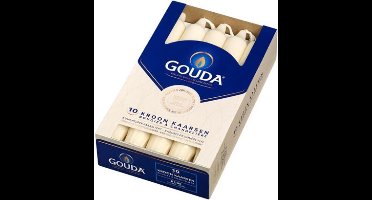 GOUDA Dinerkaars Gouda Kroonkaarsen 200/24 6x doos 10 stuks ivoor