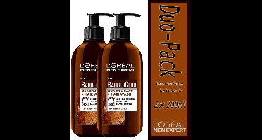 Duo-Pack: 2x  L’Oréal Paris Men Expert BarberClub beard - 200 ml Verrijkt met cederhout olie voor een grondige reiniging en het verwijderen van baardschilfers