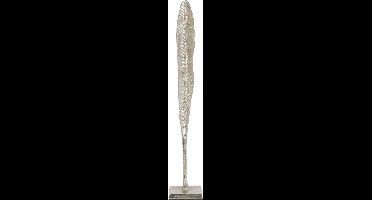 Ornament LEAF - Zilver - 10x10x58,5 cm - Blad Nikkel
