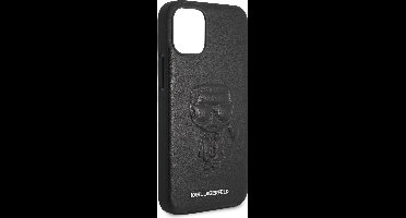 Zwart hoesje van Karl Lagerfeld - Backcover - iPhone 12 Mini - Metal Logo