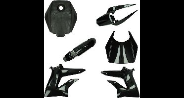 Kappenset Zwart (6 Delig) Derbi Senda DRD X-Treme t/m 2010 / Derbi Racing v.a 2010 t/m 2013