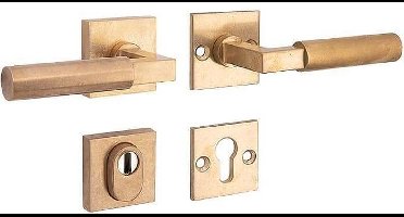 Veiligheidsgarnituur - Antiek messing - Mi Satori - Mi Satori kruk/kruk op - SKG Bauhaus messing antiek rechts