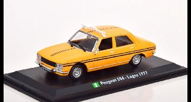 Peugeot 504 Lagos 1977 Taxi (Geel) (15cm) 1/43 Atlas - Modelauto - Schaalmodel - Modelauto - Miniatuurauto - Miniatuur autos