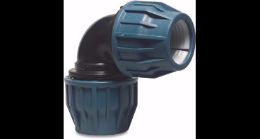 Unidelta Knie 90° PP 25 mm knel 16bar zwart/blauw DVGW/KIWA/WRAS