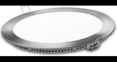 LED plafondlamp - inbouw rond - Warm wit - zilver - 15 W