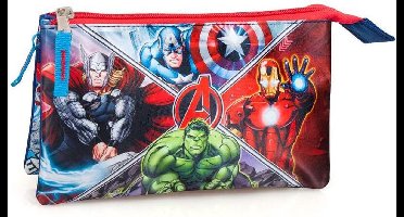 Etui - Polyester - Avengers - Jongens - 22 cm - Blauw en rood