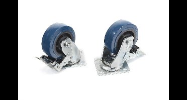 4 Stuks Profi 125 mm. Zwenkwiel met Rem