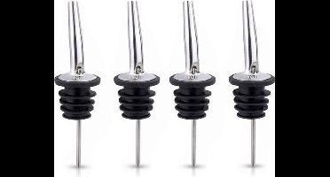 Premium RVS Schenktuit - Schenkdoppen - Wijn - Fles - Cocktail - 4 stuks