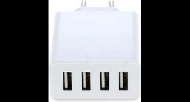 USB thuislader met 4 poorten - Smart IC - 5A / wit