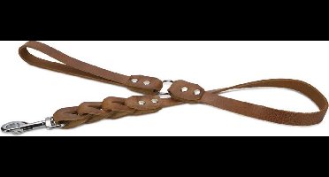 Beeztees leren looplijn Connex. Cognac. 100 cm x 18 mm.