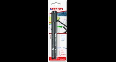 Edding 1200 fineliner (viltstift) 1mm, zwart, 2 stuks in blisterverpakking