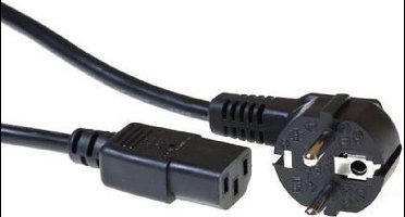 ACT Netsnoer Schuko CEE 7/7 male (haaks) - C13 IEC 60320 zwart 0,5 m AK5145