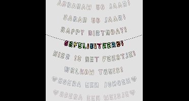 Paper dreams Neon slinger - Gefeliciteerd - 5 meter