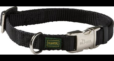 Hunter Klikhalsband Alu Nylon Soft - Zwart - Maat M/40-55 x 2 cm