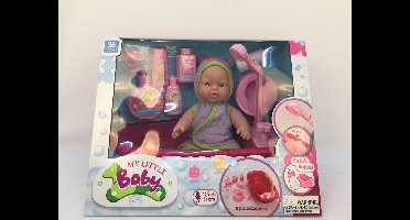 My Little Baby Badpopje met Bad en Accessoires - 31 Cm