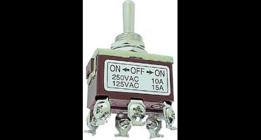 MAXI TUIMELSCHAKELAAR DPDT (ON)-OFF-(ON) 10A/250V (JS-511G)