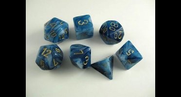 Chessex Phantom Teal/goud Polydice Dobbelsteenset (7 stuks)