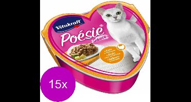 Vitakraft Poésie Saus Alu 85 g - Kattenvoer - 15 x Kip&Kalkoen