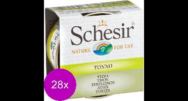Schesir Kat Bouillon 70 g - Kattenvoer - 28 x Tonijn Blik