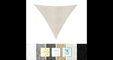 Driehoekige luifel van Lumaland incl. spandraden |Driehoek 3 x 3 x 3 m| 160 g/m² - crème