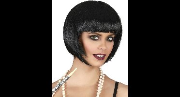 Vegaoo - Zwarte korte damespruik - Zwart - One Size