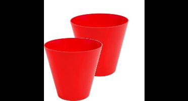 Bloempot Buiten Rond Tubus 25cm KORAALROOD Prosperplast / 2 STUKS ! /