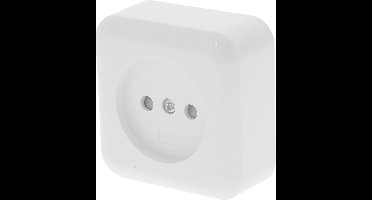 Q-LINK - Wandcontactdoos - Opbouw - 1-voudig Stopcontact - Kinderbeveiliging - Polarwit