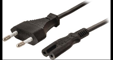 Valueline stroomkabel Euro-plug mannelijk - IEC-320-C7 3,00 m zwart