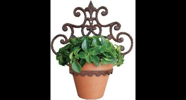 Klassieke grote bloempothouder gietijzer donkerbruin