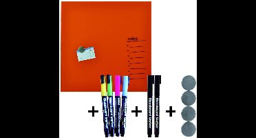 Desq magnetisch glasbord set PRO 45x45 cm Oranje