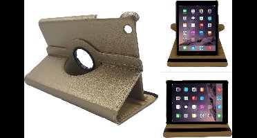 Hoes geschikt voor Apple iPad Mini 1 / 2 / 3 Book Case 360 Graden Draaibaar - Goud Kunstleer Cover Rotatie