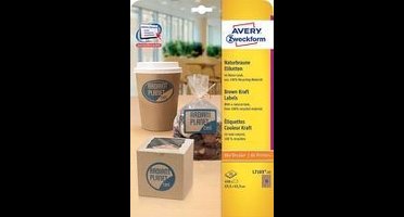 Avery natuurlijke bruine etiketten, 63,5 x 42,3 mm, ovaal