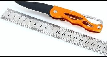16CM outdoor survival mes - goud / zwart