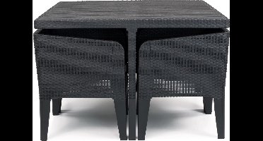 Keter - Columbia tuinset 5 stuks - Wicker - Antraciet