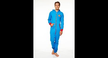 Superman Dc Comics Poly 65 Cot 35 Jumpsuit Logo On Chest And Back Hood Adult Large