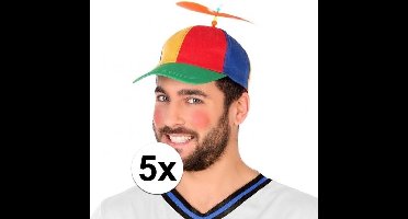Helikopterpet met gekleurde propeller - 5x - voor volwassenen - polyester
