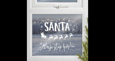 Ginger Ray - Novelty Christmas - Raamsticker Santa Please Stop Here