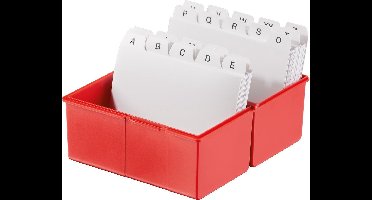 HAN kaartenbak - A7 breed - kunststof rood - voor 300 kaarten - HA-977-17